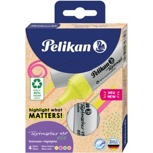 Produktbild für Textmarker Pelikan 490 eco, 4 Stück