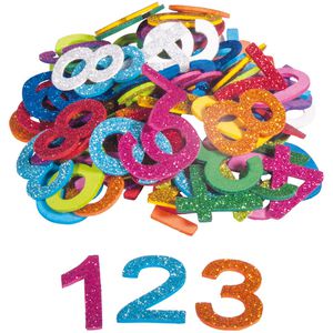 Moosgummi Rayher 30228000 Glitzer Zahlen, Höhe 3 cm