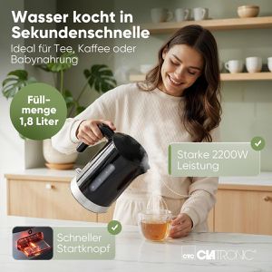 Produktbild für Wasserkocher Clatronic WK 3840, schwarz