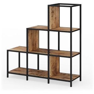 Bücherregal Vicco Fyrk, schwarz / dunkelbraun