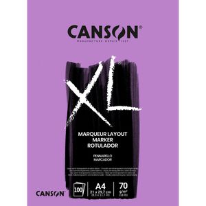 Canson Zeichenblock XL Marker C200297236, A4, 70 g/m², geleimt, weiß, 100 Blatt