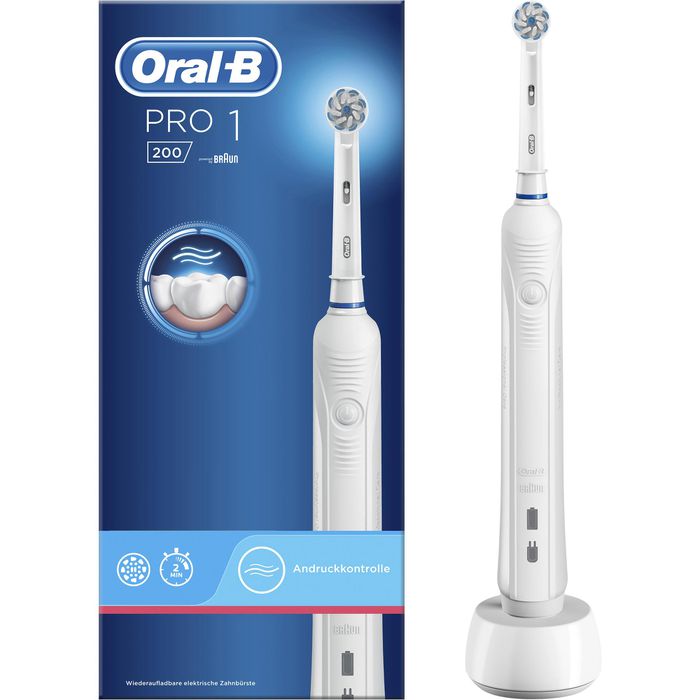Oral-B Elektrische-Zahnbürste Pro 1 200, weiß, Sensi UltraThin, 3 Putzmodi,  mit 1 Aufsteckbürste – Böttcher AG | Elektrische Zahnbürsten