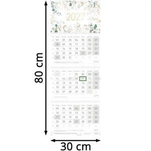 Produktbild für 3-Monatskalender Häfft 12313-8, Blattgold, mit Ferienübersicht
