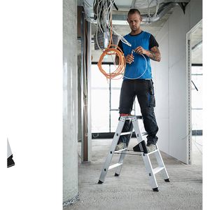 Produktbild für Stehleiter MUNK 40216, nivello-Leiterfüße, beidseitig begehbar