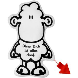 Sofakissen Sheepworld Ohne Dich ist alles doof, 46495, weiß