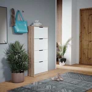 Produktbild für Schuhschrank Vicco Luca, sonoma eiche / weiß