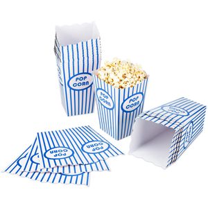 Produktbild für Popcorntüten Relaxdays blau-weiß gestreift