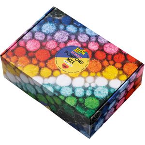 Produktbild für Pompons Folia 50339 Jumbo Glitter, farbig sortiert