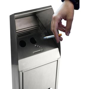 Produktbild für Aschenbecher Böttcher-AG silber, für Outdoor, mit Dach