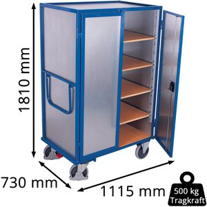 Produktbild für Etagenwagen VARIOfit Kastenwagen, sw-700.988