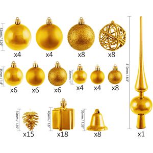 Produktbild für Weihnachtskugeln BRUBAKER 8000.13, gold