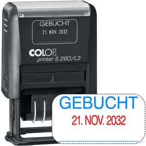 Datumstempel Colop Printer S260/L3, rot/blau, selbstfärbend