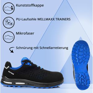 – Impulse Böttcher XXT Sicherheitsschuhe S1 Synthetik, ELTEN Halbschuhe, Low Gr. schwarz, AG ESD, 38 Unisex,