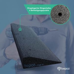 Produktbild für Bordsteinrampe bepco R10010, aus Gummigranulat