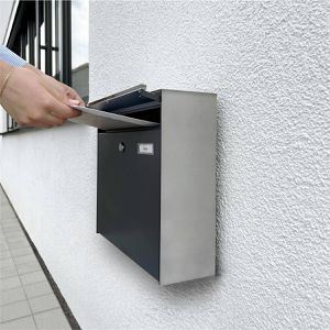 Produktbild für Briefkasten Metzler BK212, anthrazit, aus Stahl