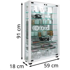 Produktbild für Glasvitrine VCM Lumo Mini, mit Spiegelrückwand, stehend