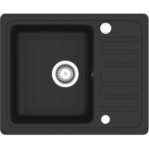 Spülbecken vidaXL Einzelbecken 142952, schwarz