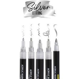 Produktbild für Acrylstifte Online Silver Lettering Set 18518