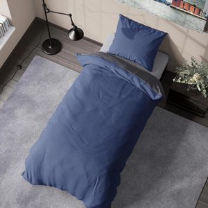 Produktbild für Bettwäsche Setex Wendebettwäsche, blau, grau, Feinbiber