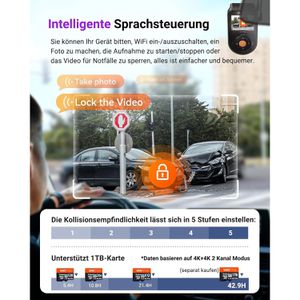 Produktbild für Dashcam Vantrue Sonnet 1 Pro Max, Auto