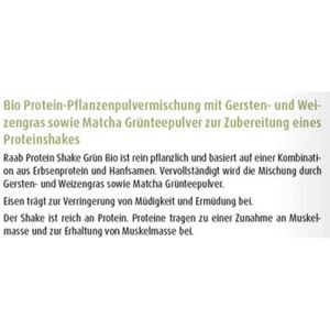 Produktbild für Proteinpulver Raab-Vitalfood Protein Shake grün, 360 g, BIO