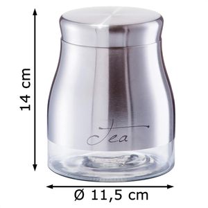 Produktbild für Teedose Zeller 19890 Tea, aus Glas / Edelstahl