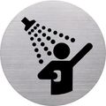 Hinweisschild Helit H6271300, the badge, Edelstahl Ø 11,5 cm, Dusche