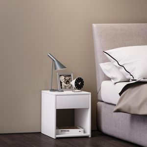 Produktbild für Nachttisch VCM Sledo Mini 913239, weiß, aus Holz, stehend