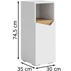 Produktbild für Badschrank Vicco Marelle, mit 4 Füßen, weiß / artisan eiche