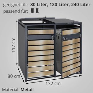 Produktbild für Mülltonnenbox Mendler HWC-J81, Metall