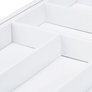 Produktbild für Besteckkasten Relaxdays 10023244, weiß, aus Bambus