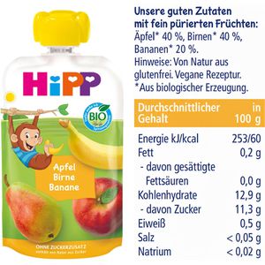Produktbild für Fruchtpüree HiPP Lieblingsfrüchte Mixpack,100% Frucht, BIO
