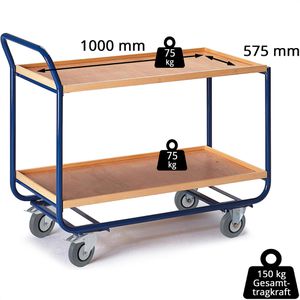 Produktbild für Tischwagen Rollcart 06-7026, aus Metall &amp; Holz