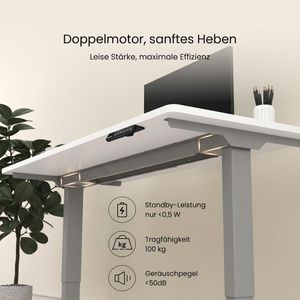 Produktbild für Schreibtisch FlexiSpot E5S, weiß / grau