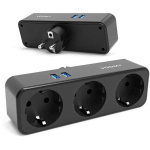 Steckdosenadapter Voomy Split X3, schwarz