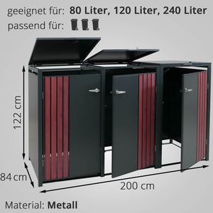Produktbild für Mülltonnenbox Mendler HWC-O67, Metall