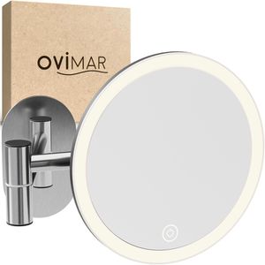 Produktbild für Kosmetikspiegel ovimar Vorupor, dimmbare Beleuchtung, silber