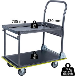 Produktbild für Tischwagen Pavo 8019649, aus Metall, klappbar