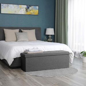 Produktbild für Sitztruhe Songmics dunkelgrau, 110 x 38 x 38cm