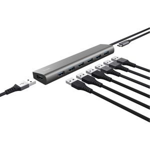 Produktbild für USB-Hub Trust Halyx 24967, silber