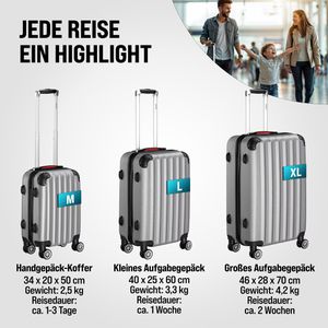 Produktbild für Koffer Monzana Baseline, silber, 3-teilig + Zubehör