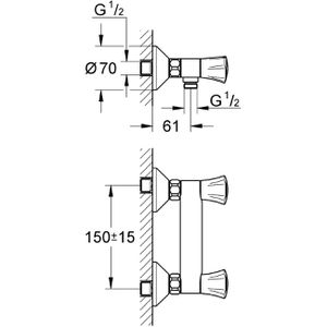 Produktbild für Duscharmatur GROHE Costa Brausebatterie, 26330001, verchromt