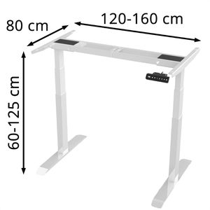 Produktbild für Schreibtischgestell Lüllmann 114900-1, weiß, 4 Memoryspeicher