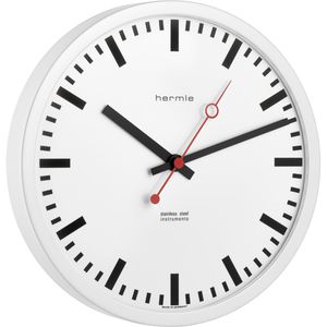 Produktbild für Wanduhr Hermle Grand Central 30471, Edelstahl, analog, Funkuhr