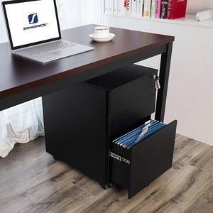Produktbild für Rollcontainer Songmics OFC60BK, aus Metall, schwarz