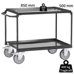 Produktbild für Tischwagen Fetra 4820-7016 Grey Edition, aus Metall