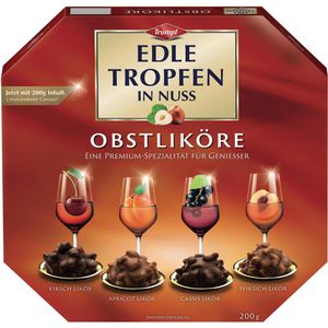 Pralinen Trumpf Edle Tropfen in Nuss Obstliköre, 16 Stück