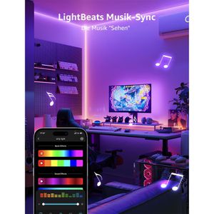 Produktbild für LED-Streifen Lepro S1 Smart KI, dimmbar, weiß + RGB