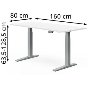 Produktbild für Schreibtisch FlexiSpot E7S-Pro 2026, weiß / grau