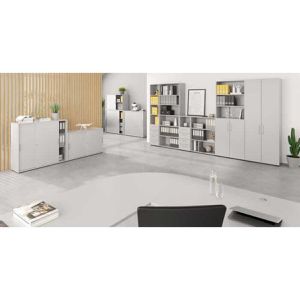 Produktbild für Kombischrank Hammerbacher Serie 9 Advanced, lichtgrau / weiß
